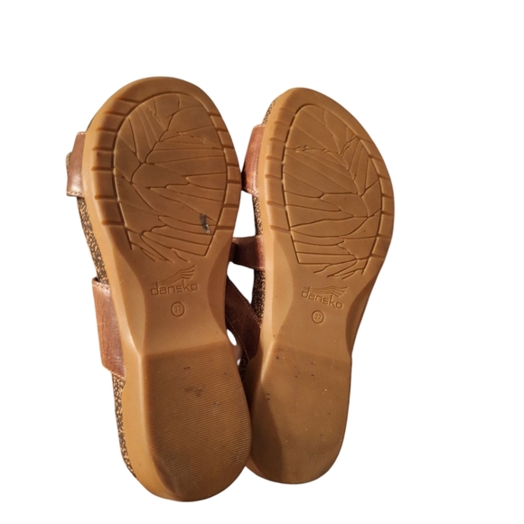 Dansko Leather Twin Buckle Sandals Brown Size 37 or 6.5-7 Boho Hippie Preppy - Picture 2 of 4